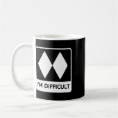 Mug Je suis difficile drôle double diamants noirs ski  (Gauche)