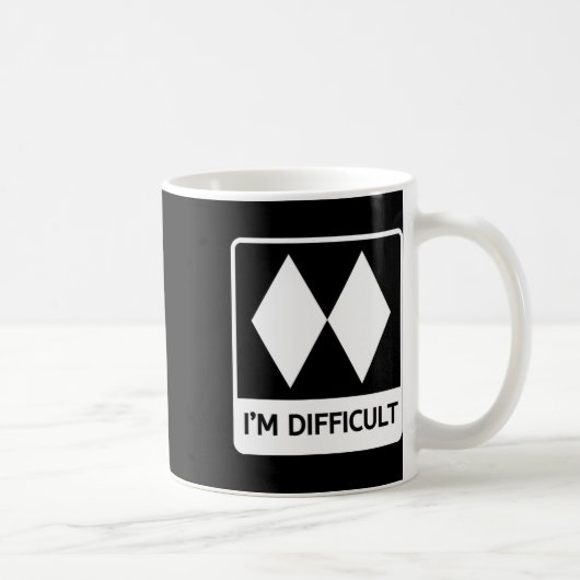 Mug Je suis difficile drôle double diamants noirs ski  (Droite)