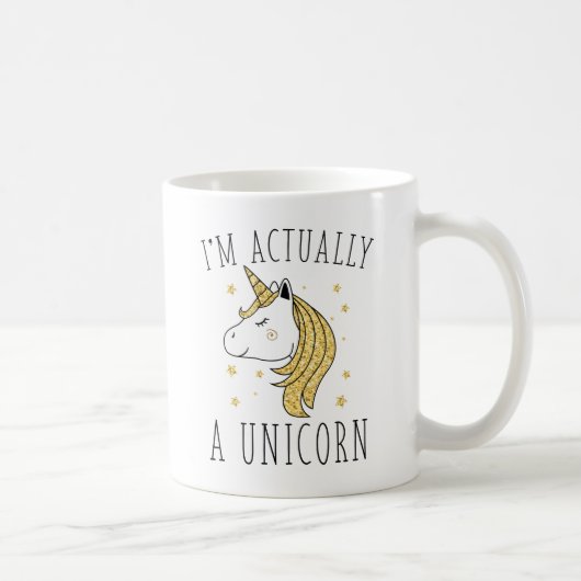 Mug Je suis en fait une licorne (Droite)