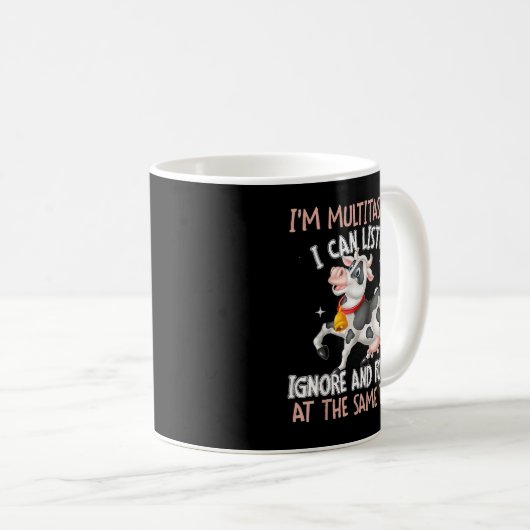 Mug Je suis en multitâche Je peux écouter Ignorer et o (Devant droit)
