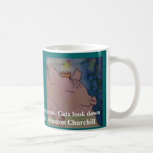 Mug Je suis fanatique des porcs. Citation de Winston (Droite)