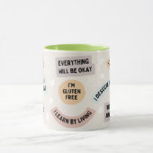 Mug Je suis Gluten Crème Libre Jaune Blush Moderne Abs (Centre)