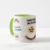 Mug Je suis Gluten Crème Libre Jaune Blush Moderne Abs (Devant gauche)
