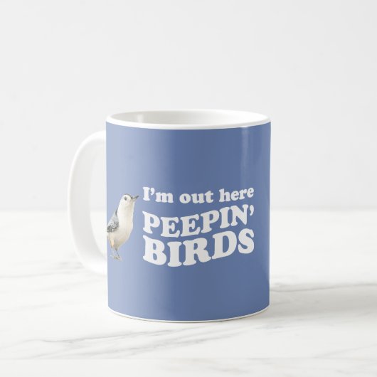 Mug Je suis ici des oiseaux de peepin (Devant gauche)