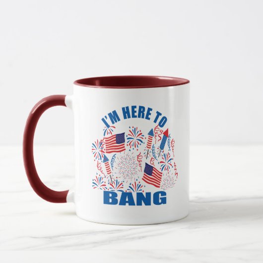 Mug Je suis ici pour 4 juillet marrant (Gauche)
