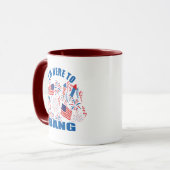 Mug Je suis ici pour 4 juillet marrant (Devant gauche)