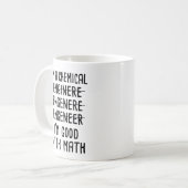 Mug Je suis ingénieur chimique, je suis doué en maths (Devant gauche)
