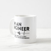 Mug Je suis ingénieur pour gagner du temps, supposons  (Devant gauche)