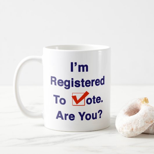 Mug Je suis inscrit au vote 2026 (Avec donut)