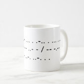 Mug Je suis inutile sans mon café (Morse) (Devant droit)