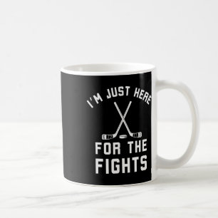 Mug Je suis juste ici pour les combats humour de hocke