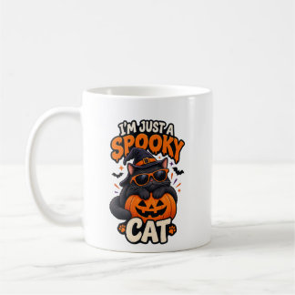 Mug Je suis juste un T-shirt de chat effrayant Hallowe