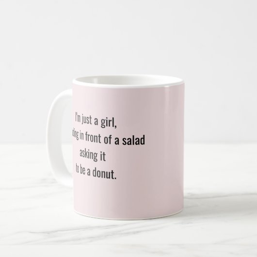 Mug "Je suis juste une fille", une citation drôle (Devant gauche)