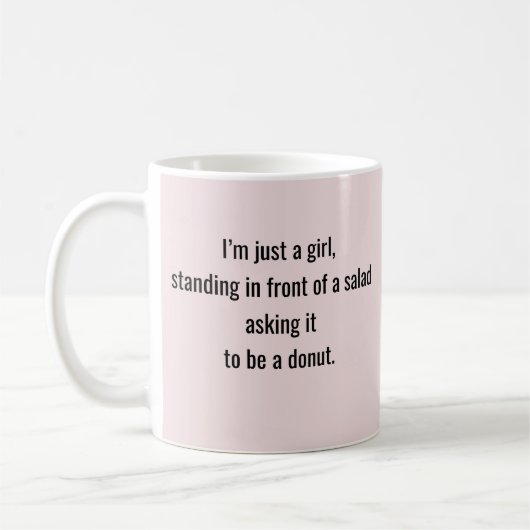 Mug "Je suis juste une fille", une citation drôle (Gauche)