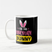Mug Je suis la dame du déjeuner lapin oreilles de lapi (Gauche)
