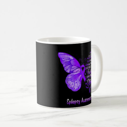 Mug Je Suis Le Papillon De Sensibilisation À L'Épileps (Devant droit)