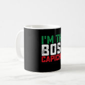 Mug Je suis le patron, capisce, drôle italien (Devant gauche)