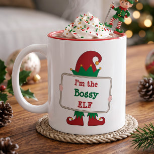 Mug Je suis l'elfe autoritaire Elfe de Noël personna