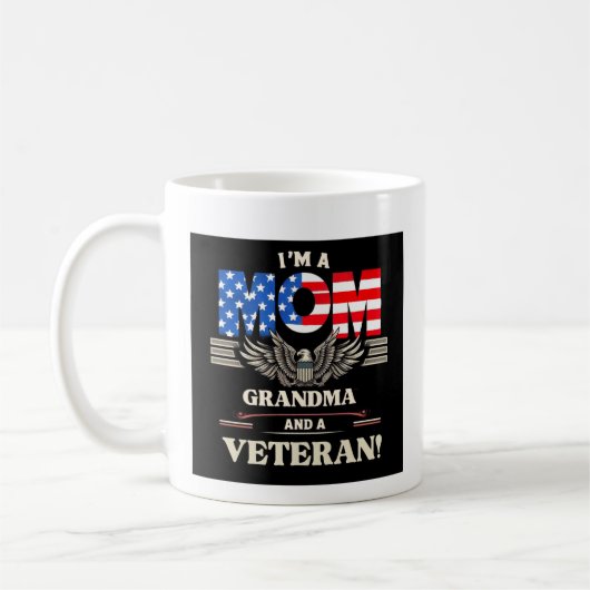 Mug Je suis maman, grand-mère et vétéran (Gauche)