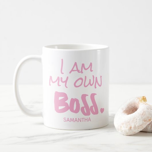 Mug Je suis mon propre patron Pink Business propriétai (Avec donut)