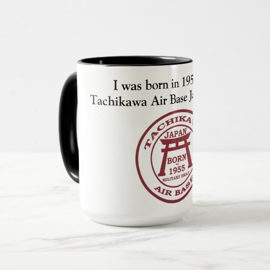 Mug Je suis né en 1955 à Tachikawa AB Japan (Devant gauche)