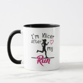 Mug Je suis plus gentil après ma course drôle de café (Gauche)