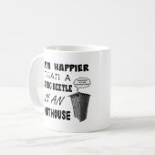 Mug Je suis plus heureux qu'un bousier dans une maison (Devant gauche)