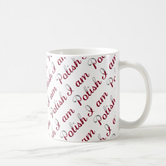 Mug Je suis Polonais Motif de la Typographie (Droite)