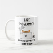 Mug Je suis programmeur Cat Beep Boop chat Programmeur (Gauche)