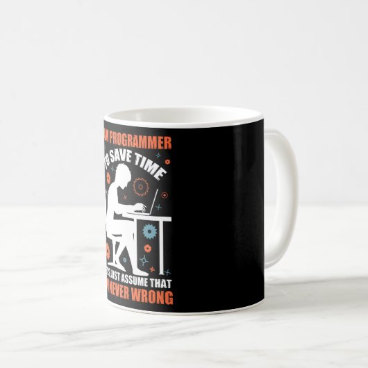 Mug Je suis programmeur pour gagner du temps (Devant droit)