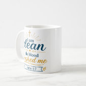 Mug Je Suis Propre Son Sang M'a Lavé Message De Verset (Devant gauche)