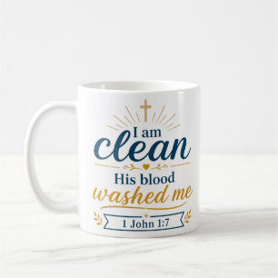 Mug Je suis pur, son sang m'a lavé Message de verset b