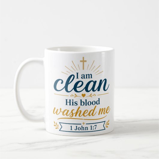 Mug Je suis pur, son sang m'a lavé Message de verset b (Gauche)