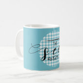 Mug Je suis Sew Awesome Blue En vichy (Devant gauche)