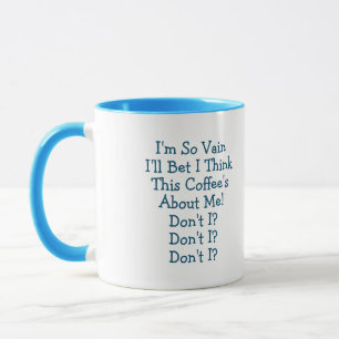 Mug "JE SUIS SI VAIN !" en BLEU par Jeff Willis Art Mu