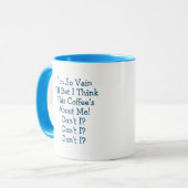 Mug "JE SUIS SI VAIN !" en BLEU par Jeff Willis Art Mu (Devant gauche)
