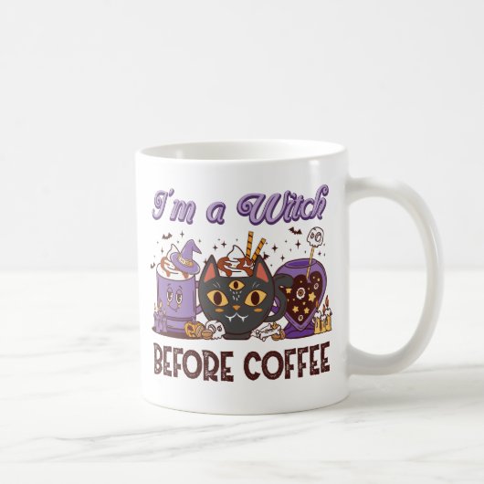 Mug Je suis sorcière avant le café (Droite)