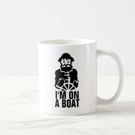 Mug Je suis sur un bateau (Droite)