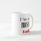 Mug Je suis très bosseuse / Dame du patron dans Sarcas (Devant droit)