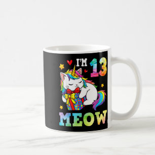 Mug Je suis un chat licorne de 13 ans, tee-shirt pour