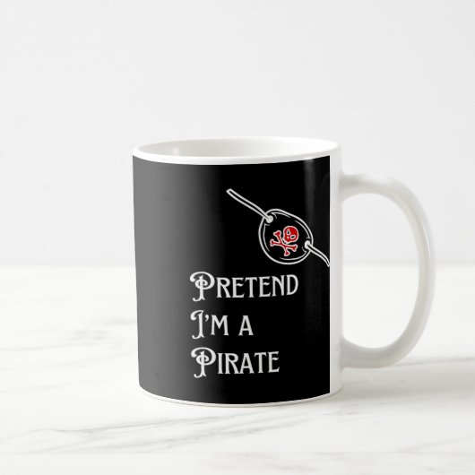 Mug Je suis un costume d'Halloween Pirate Lazy facile (Droite)
