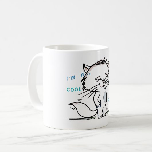 Mug Je suis un dessin animé de chat cool (Devant gauche)