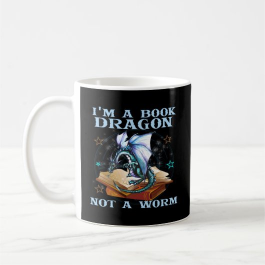 Mug Je Suis Un Dragon De Livre Pas Un Dragon De Ver (Gauche)