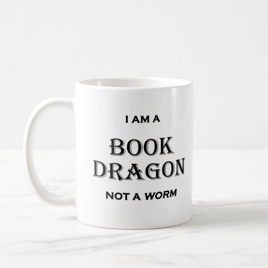 Mug Je suis un dragon de livre pas un ver (Gauche)