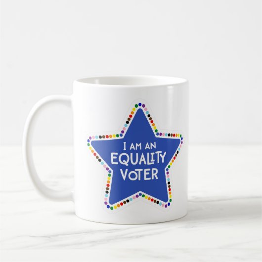 Mug Je suis un électeur d'égalité ! LGBTQ+ Rainbow Sta (Gauche)