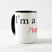 Mug Je suis un linguiste (Devant gauche)