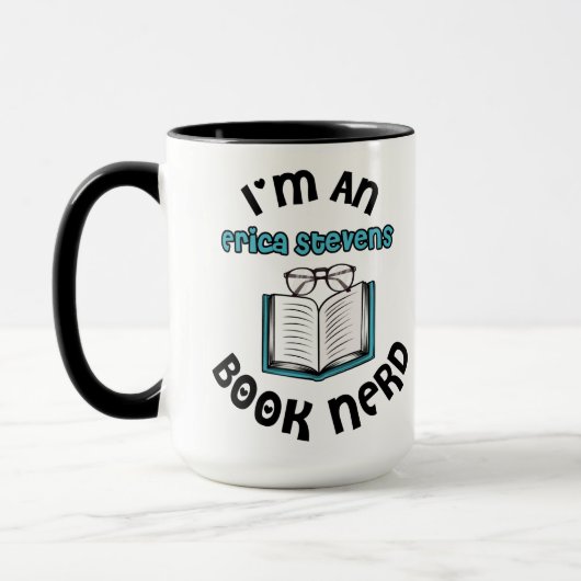 Mug Je suis un livre d'Erica Stevens Nerd (Gauche)