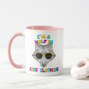 Mug Je suis un loup dans les vêtements pour enfants Te