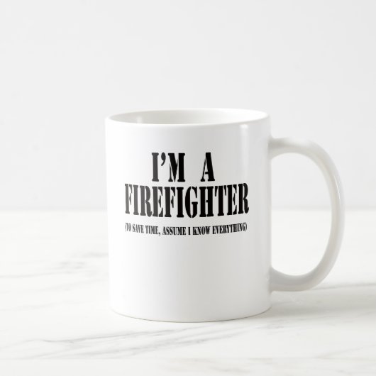Mug Je suis un noir de sapeur-pompier (Droite)