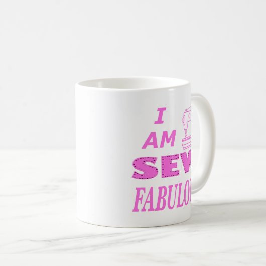 Mug Je Suis Un Peu Fabuleux En Rose Et Blanc (Devant droit)